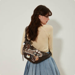 BLING BOX Mr. Bunny Café Croissant Shoulder Bag