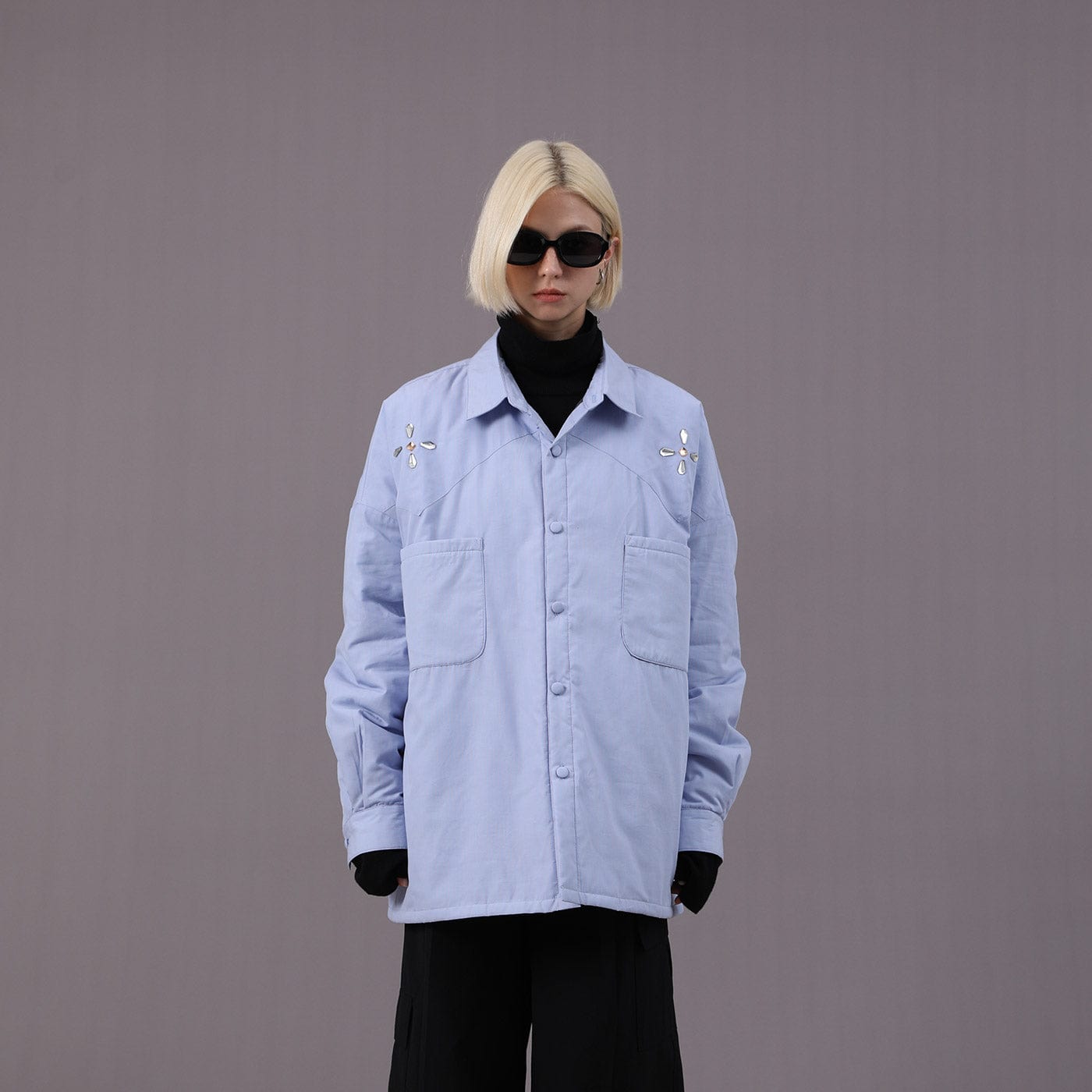 MIICHOUS Crystal Star Cotton Padded Shirt Jacket