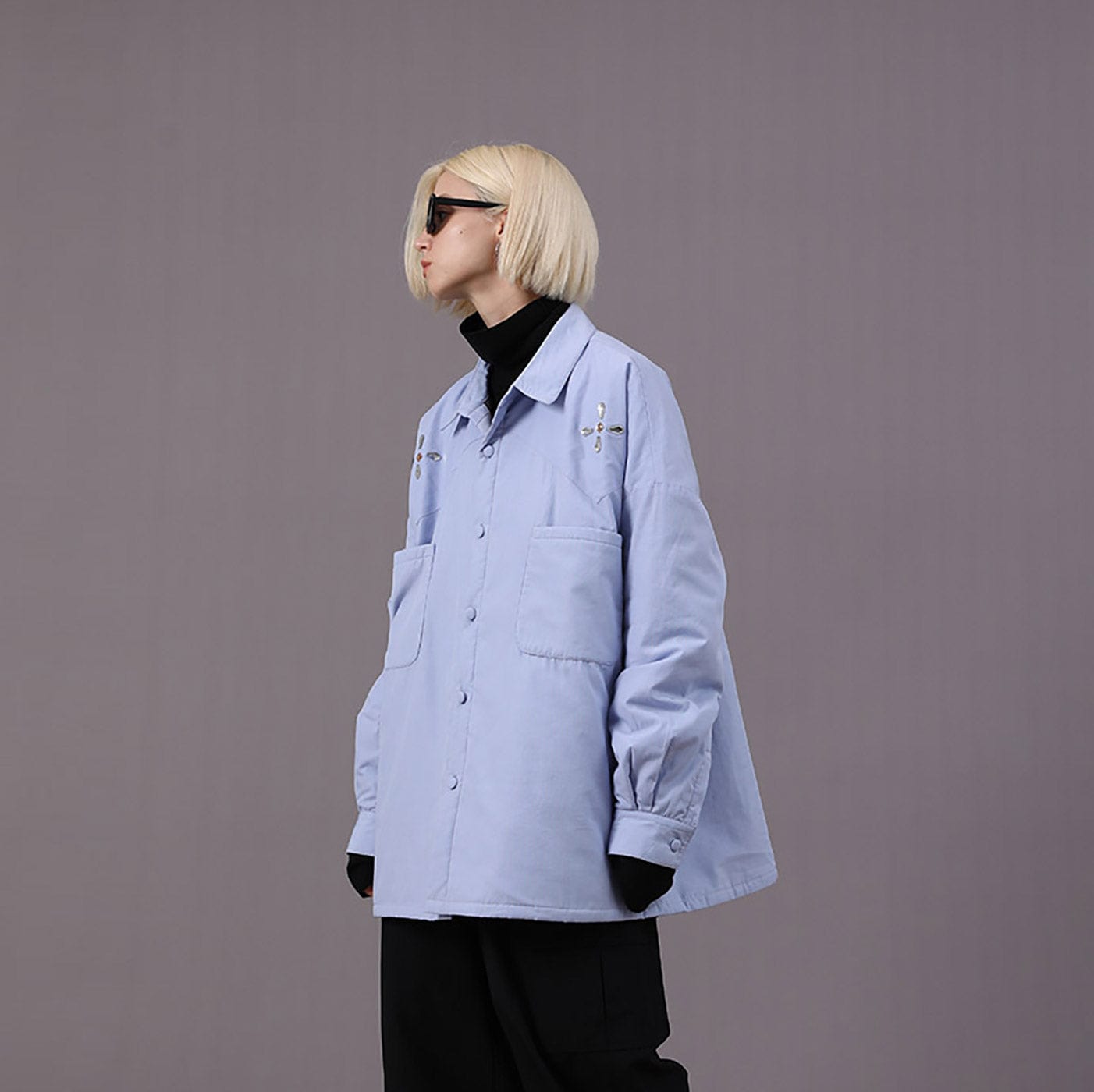 MIICHOUS Crystal Star Cotton Padded Shirt Jacket