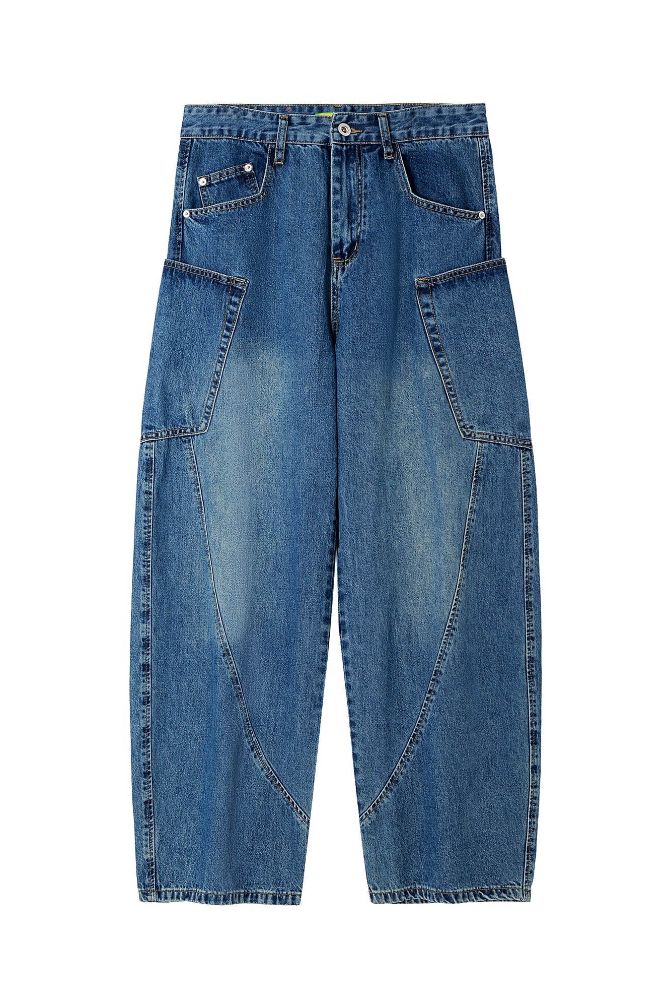 CLP Spliced Big-Pocket Curved Jeans