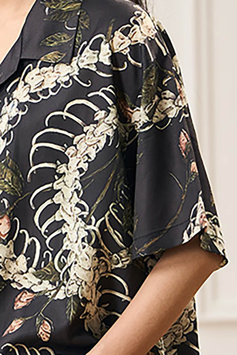 EPIC POETRY Floral Serpent Skeleton Half Shirt