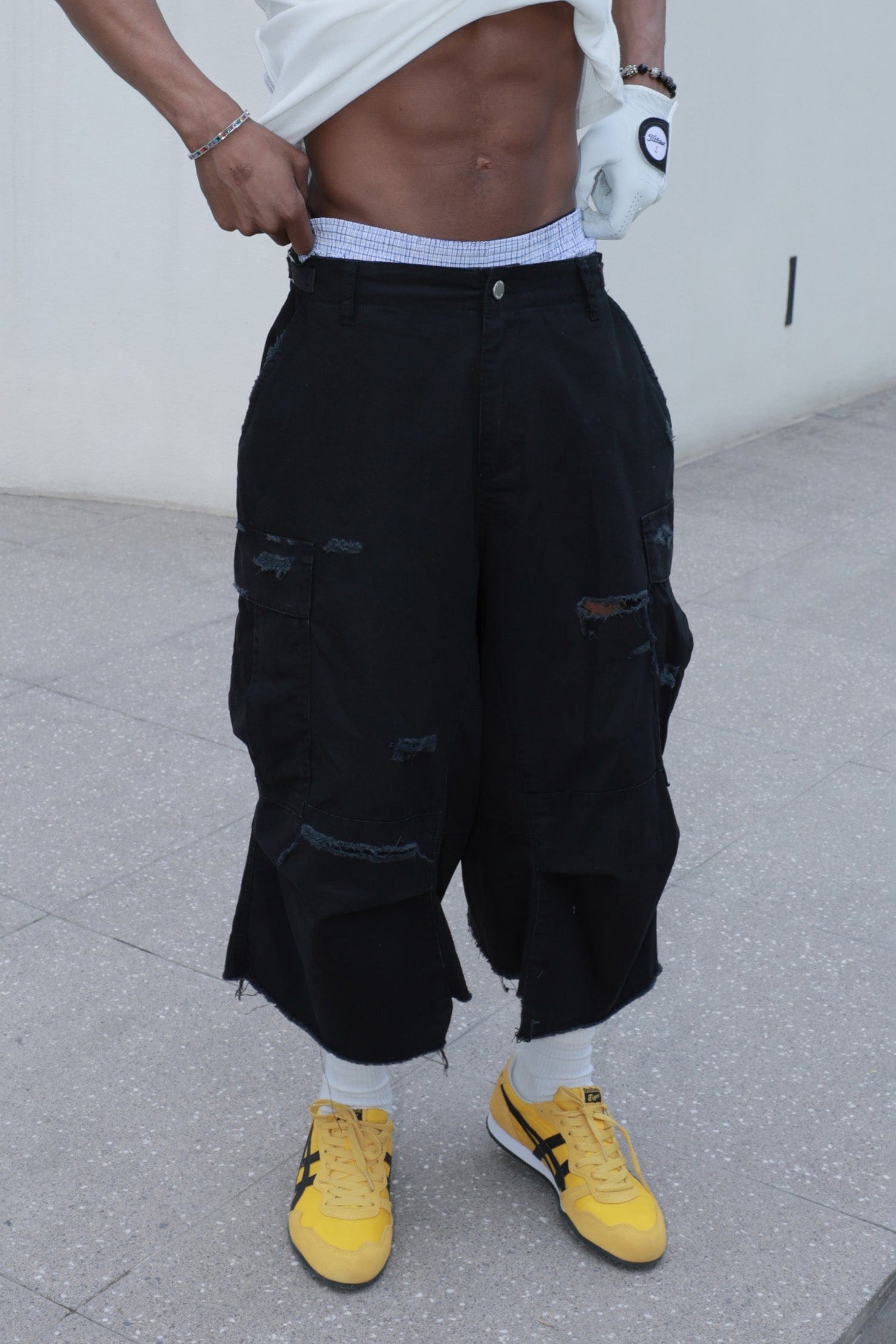 STEEPC Ripped Multi-Pocket Spliced Shorts