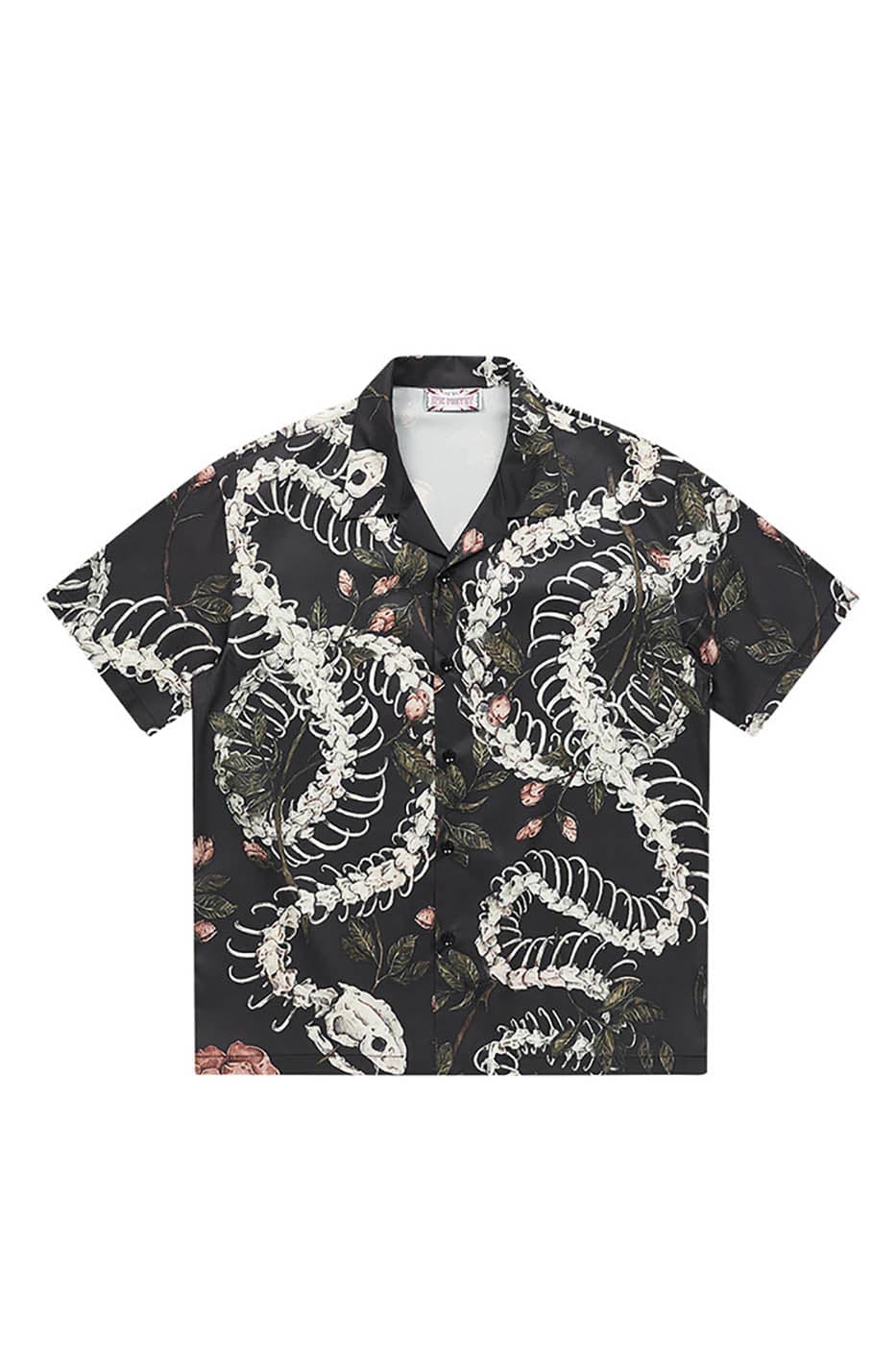 EPIC POETRY Floral Serpent Skeleton Half Shirt