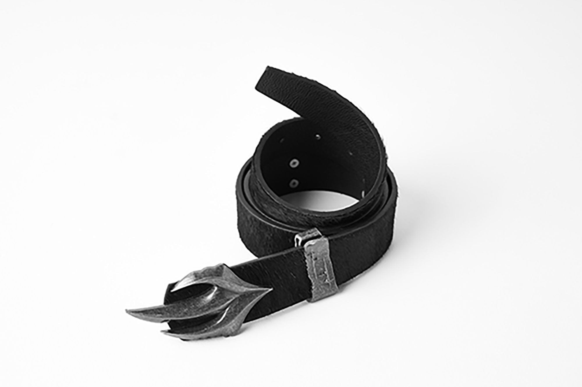 FLYERRER Gothic Buckle Cross-Star Hair-on Leather Belt