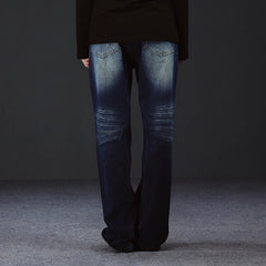 ARTIFICIAL WORLD Crinkled Straight-Leg Washed Jeans
