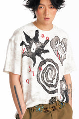 1997 POSTOFFICE Distressed Tribal Graphics T-Shirt