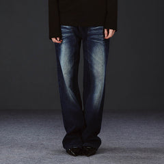 ARTIFICIAL WORLD Crinkled Straight-Leg Washed Jeans