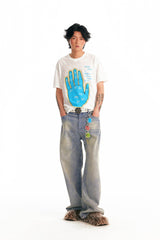 1997 POSTOFFICE Acupuncture Hand Map Graphic T-Shirt
