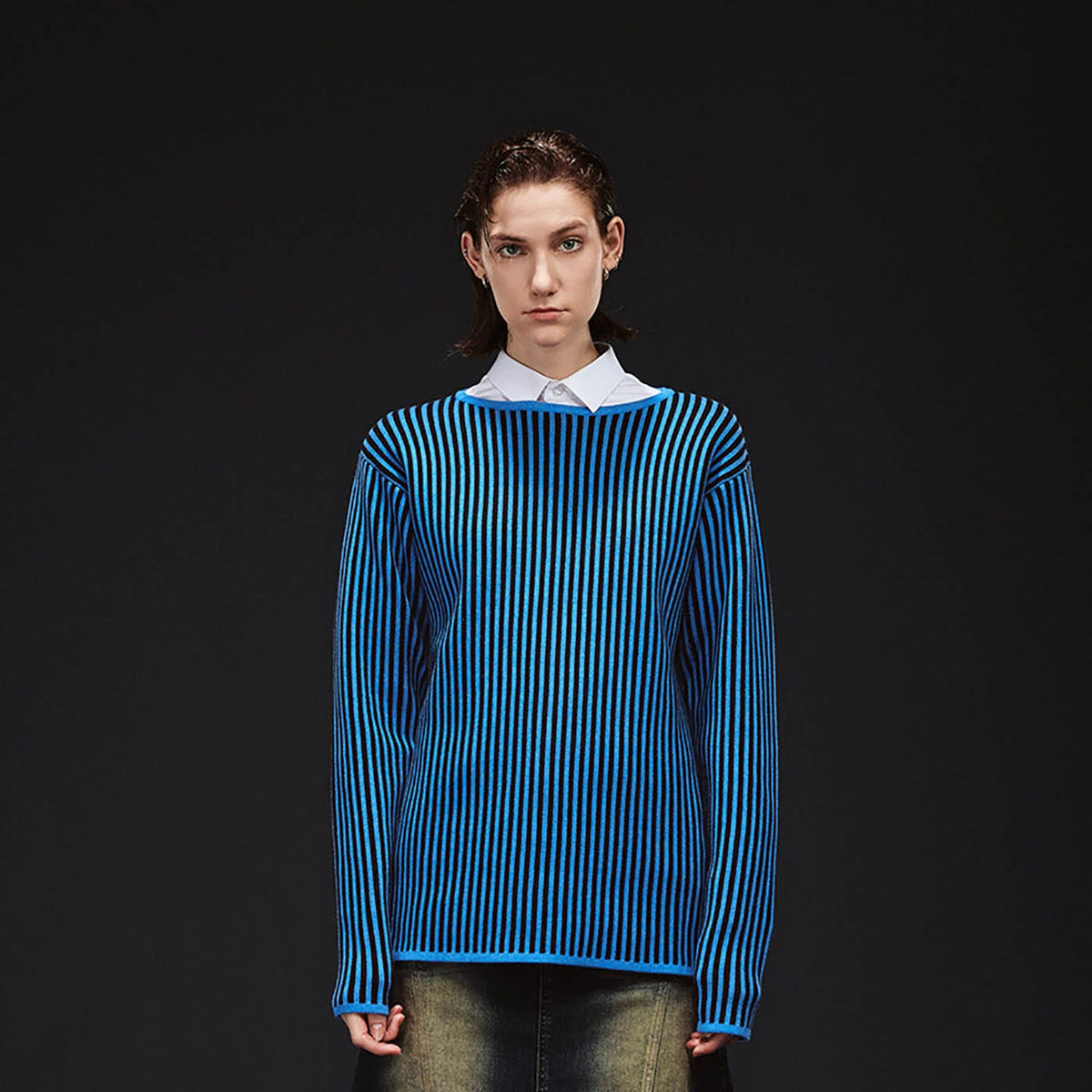 ARTIFICIAL WORLD Essential Striped Knitted L/S Tee