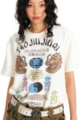 1997 POSTOFFICE Twin Dragon Graphic T-Shirt