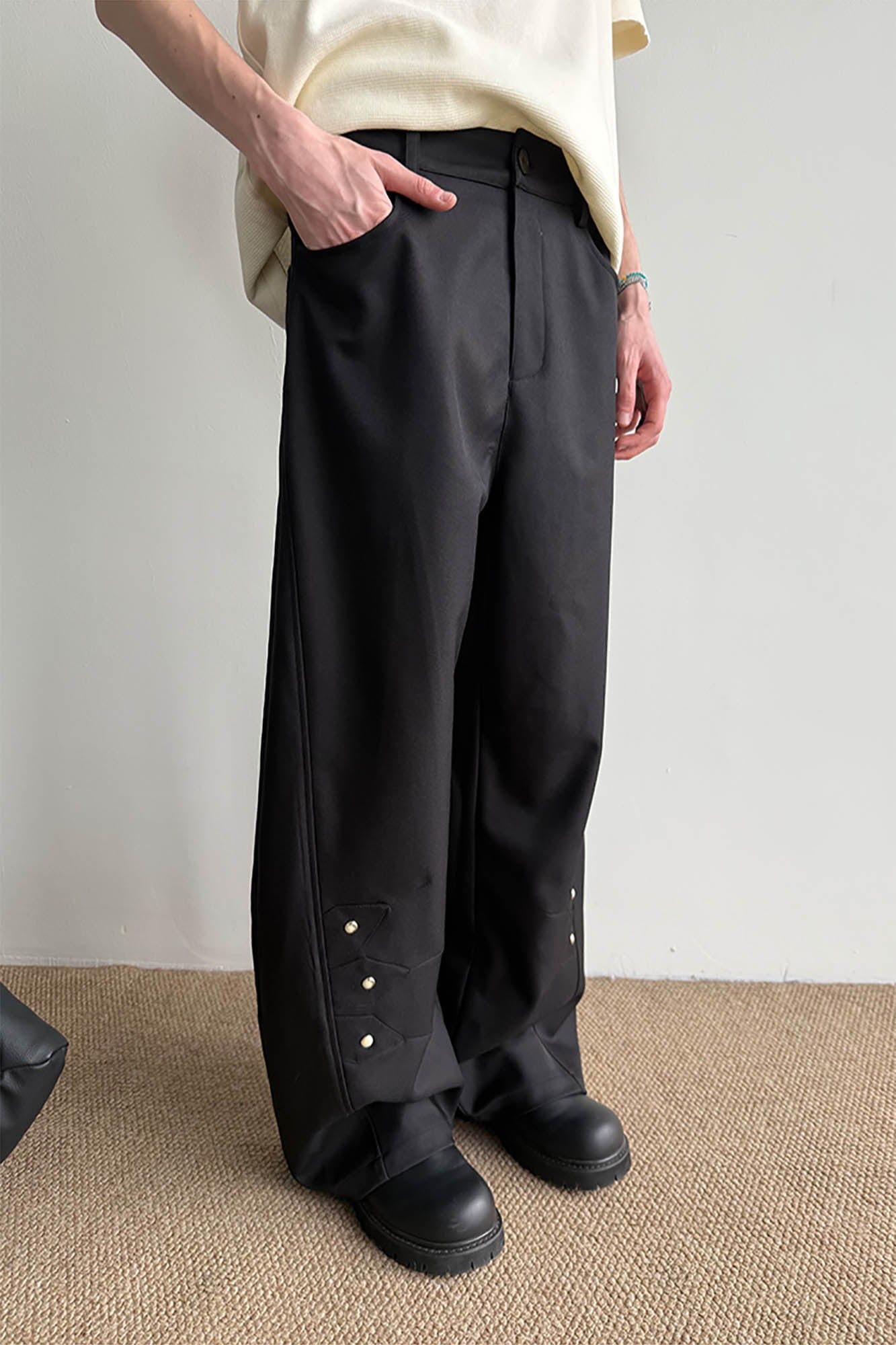 KREATE Petal Buttoned Wide-Leg Trousers