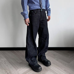 KREATE Reversed Panel Turquoise Rivet Jeans