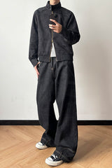 KREATE Jacquard Spider Lily Stand-Collar Wellington Jacket