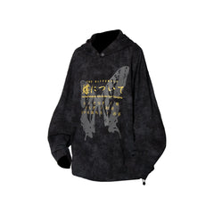 RELABEL Butterfly Buttoned Faded Hoodie