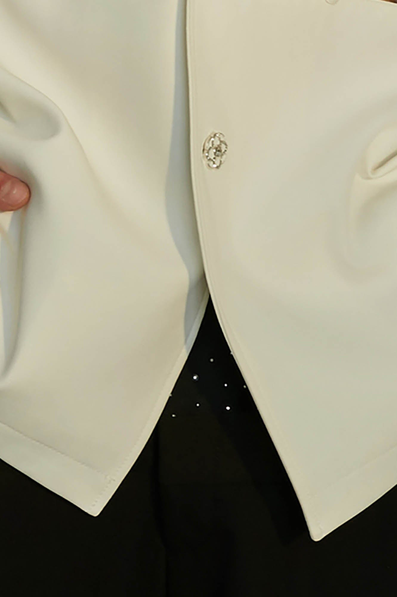 JIECHI White Lily Cut-Out Blazer