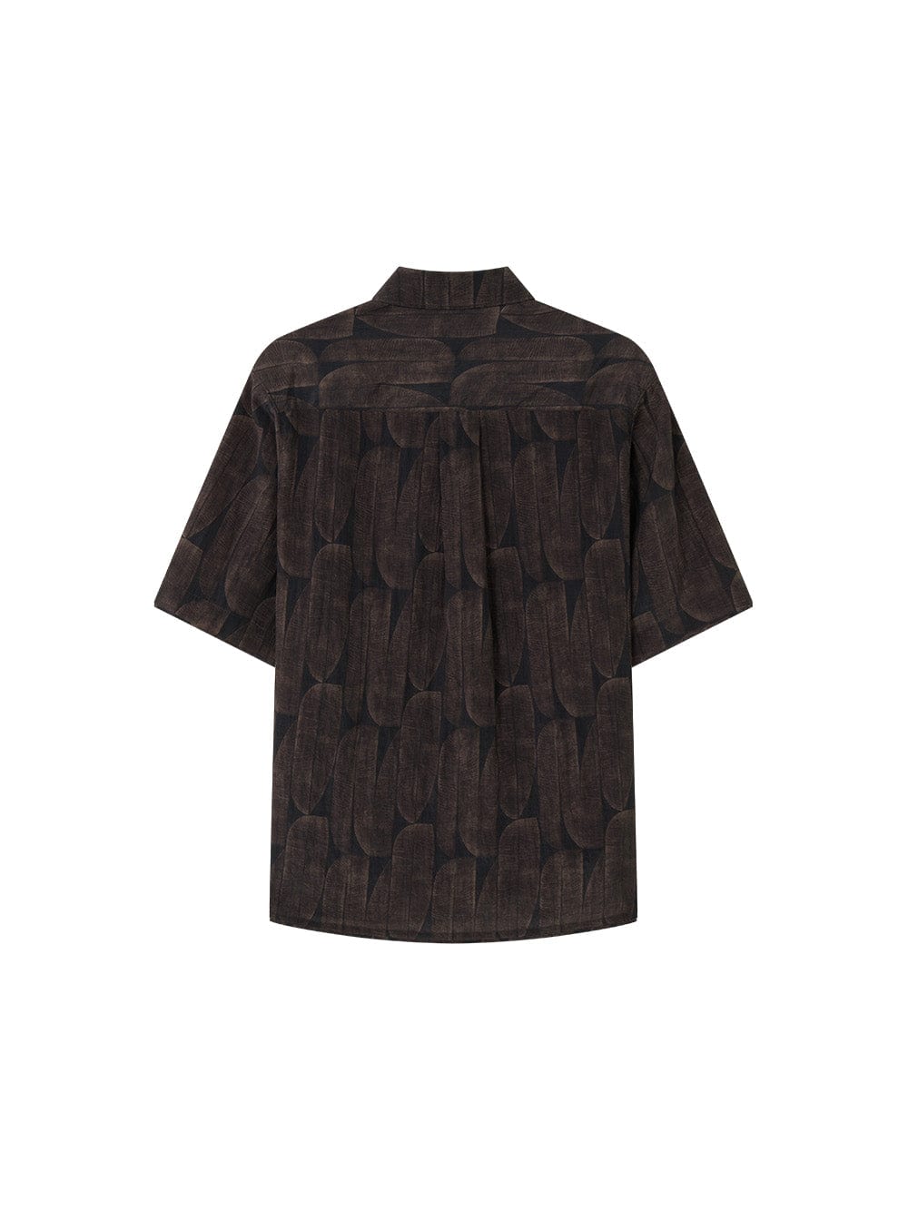 OPICLOTH Retro Textured Leaf Full-Print Half Shirt