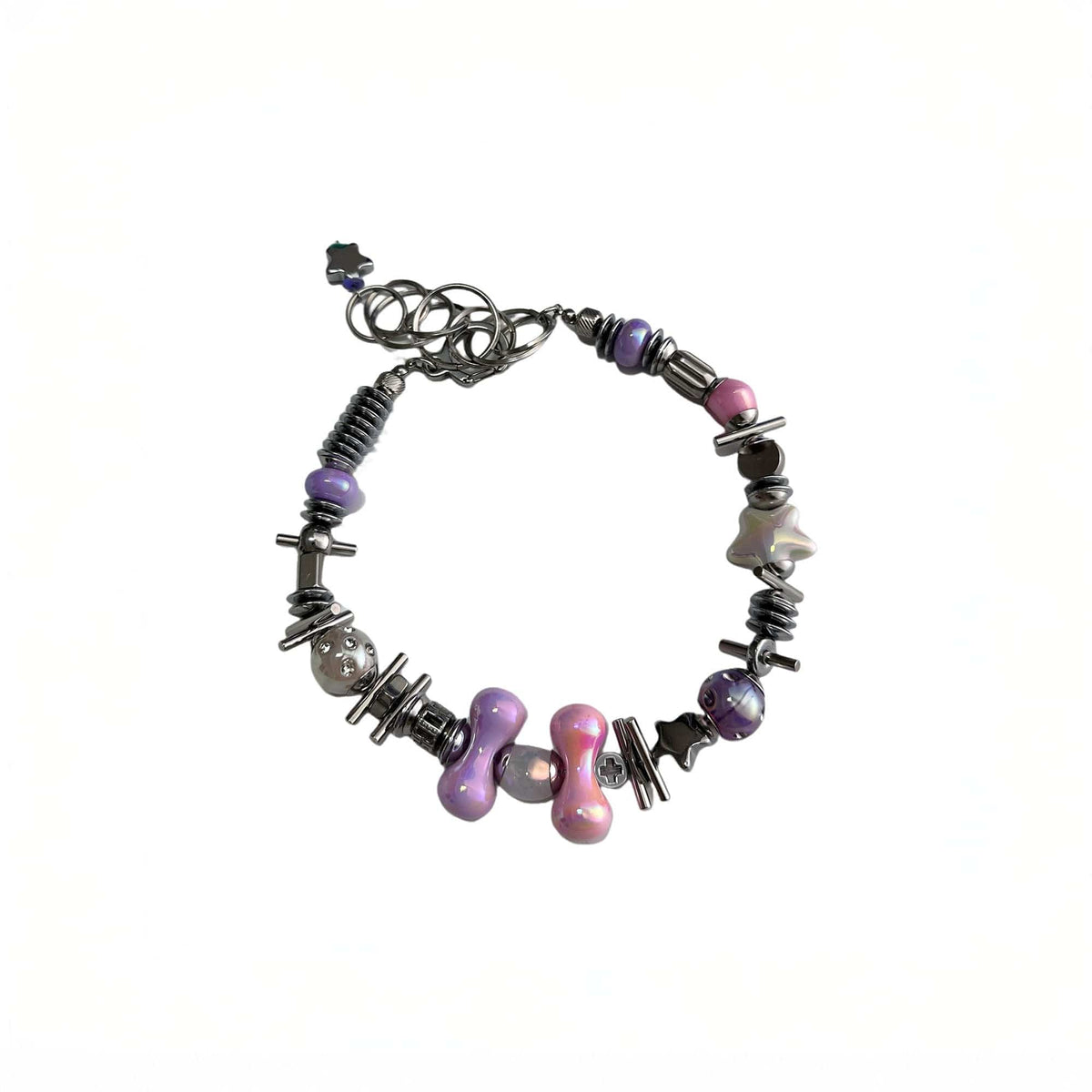 ILLUSORY Time Machine Mixed Beads Charm Necklace
