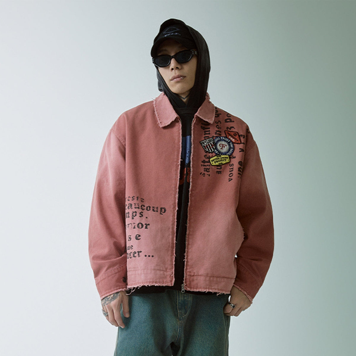 F2CE Distressed Badge Patchwork Jacket
