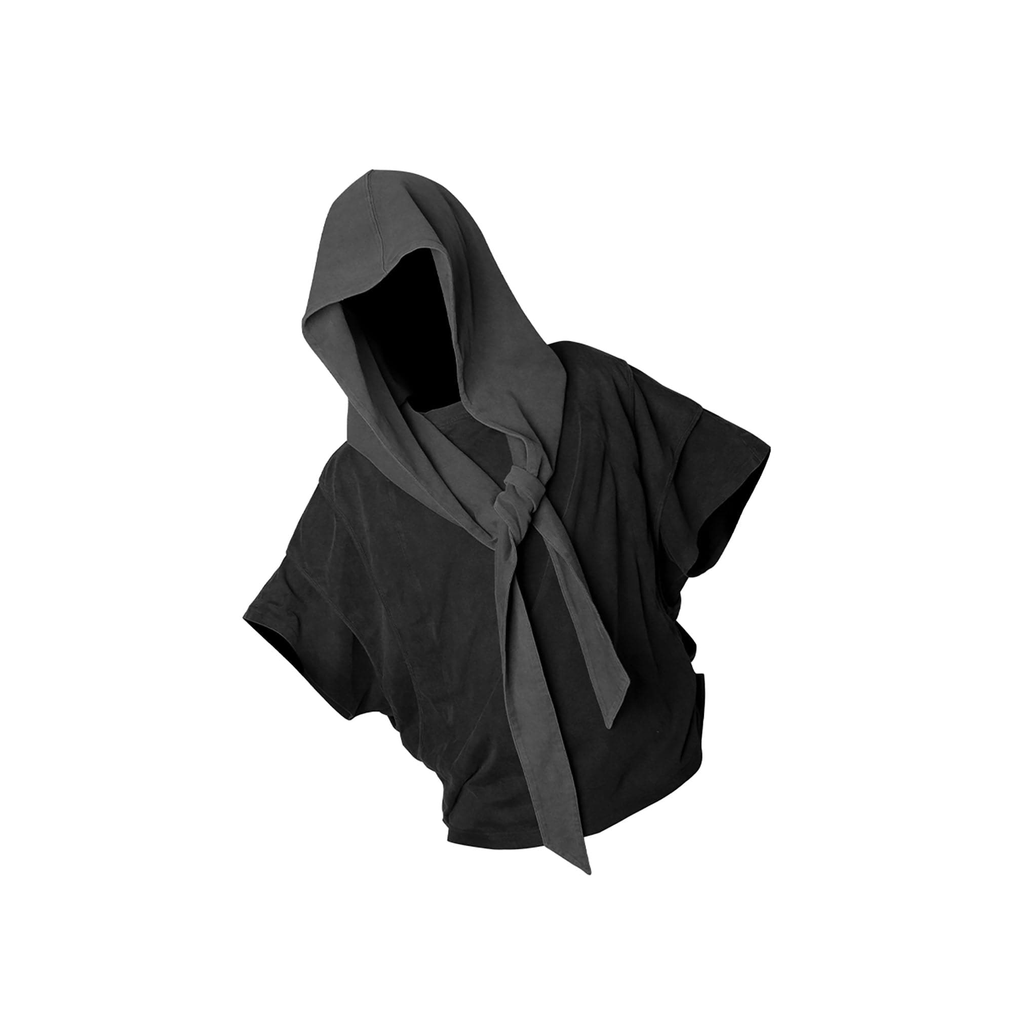 RELABEL Detachable Hood Layered Sleeve T-Shirt