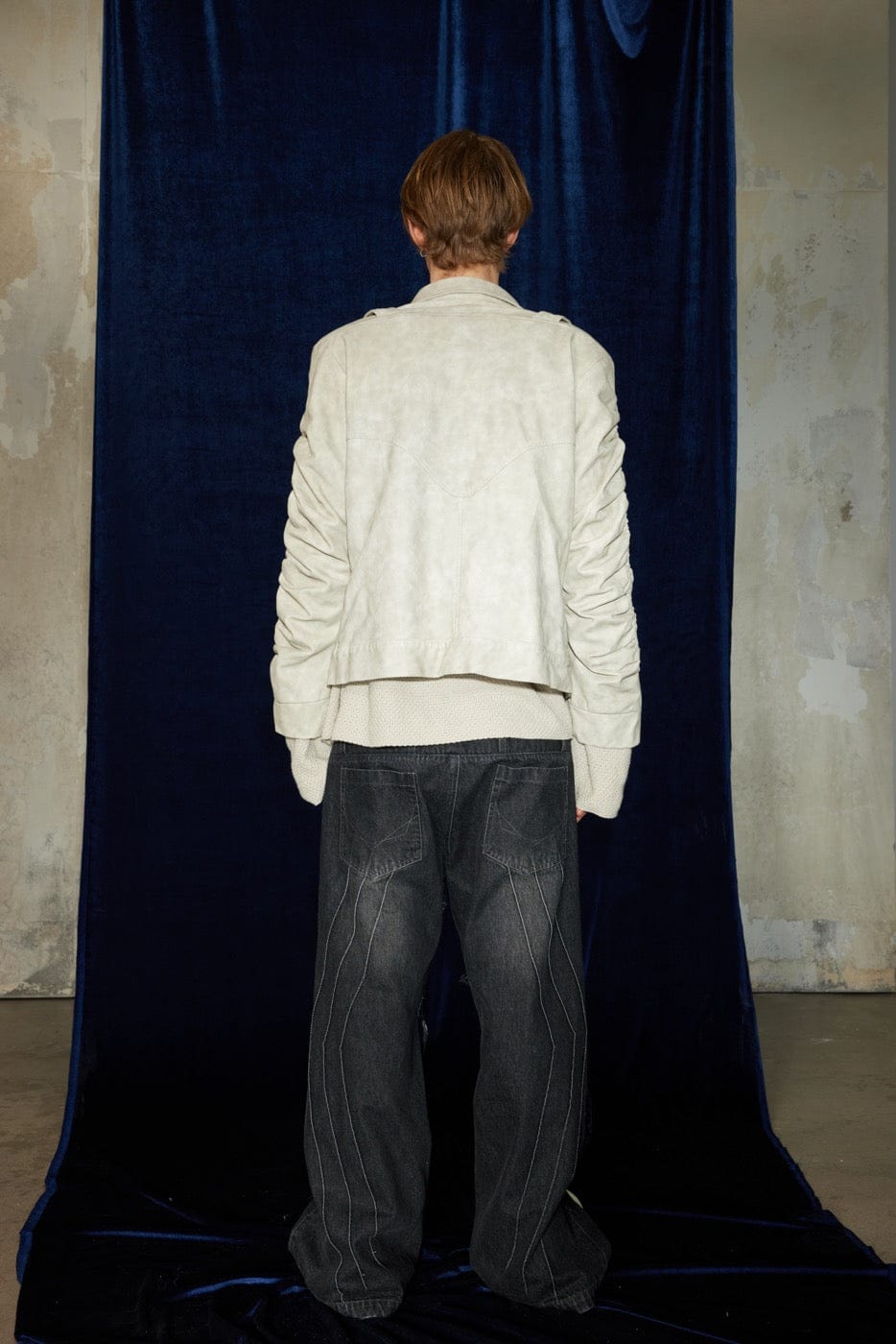 DND4DES Raw-Edge Faux Fur Spliced Jeans