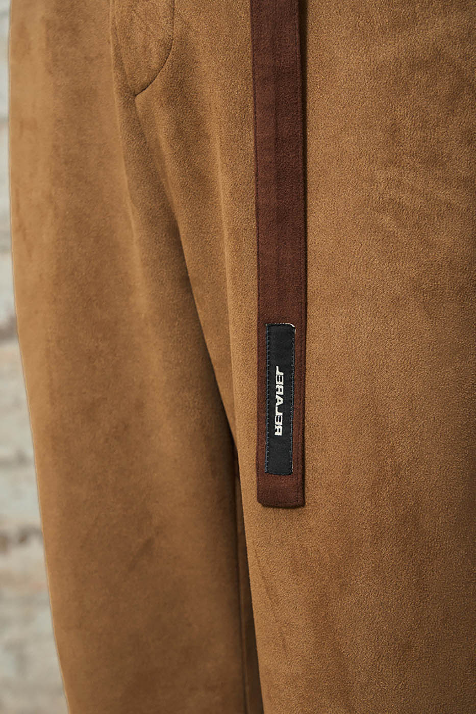 RELABEL Deconstructed Faux-Suede Pants