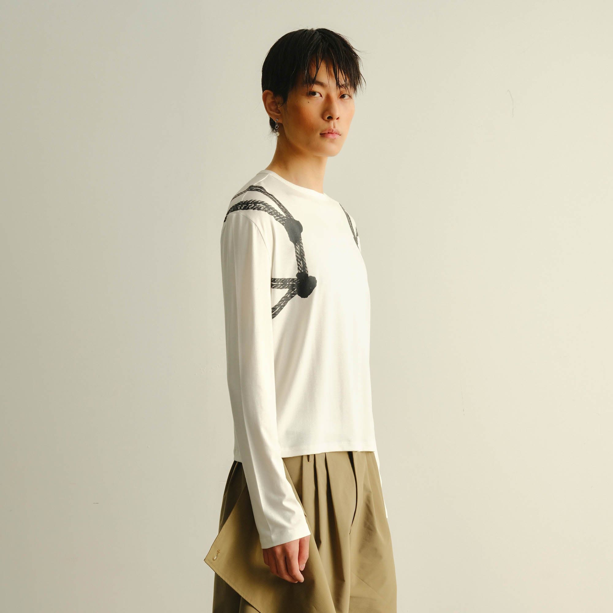 KADAKADA Harness-Strapped Graphic Long-Sleeve Tee