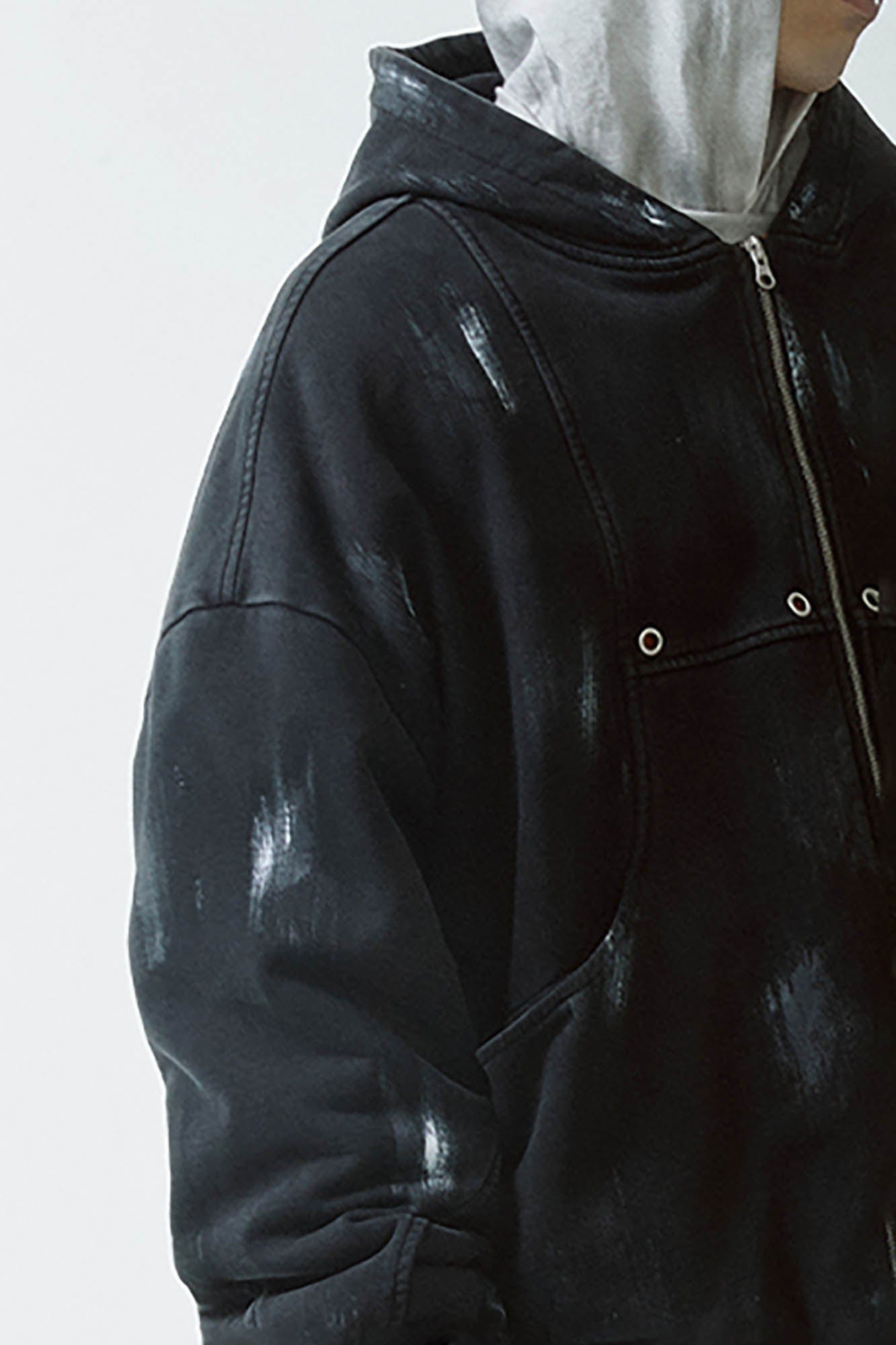 F2CE Brush-Paint Streak Hooded Jacket