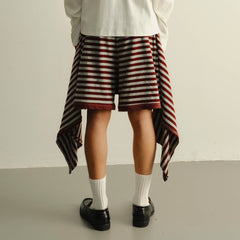 KADAKADA Sweater-Reworked Striped Knit Shorts
