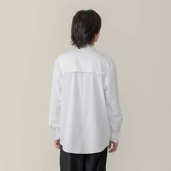MOITIEDEPETALE Asymmetrical Panel Bamboo Fiber Shirt