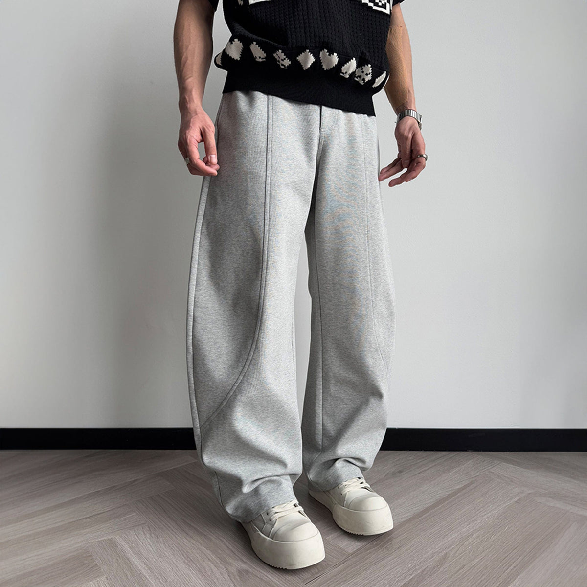 KREATE Curved-Spliced Sorona Quick-Dry Sweatpants