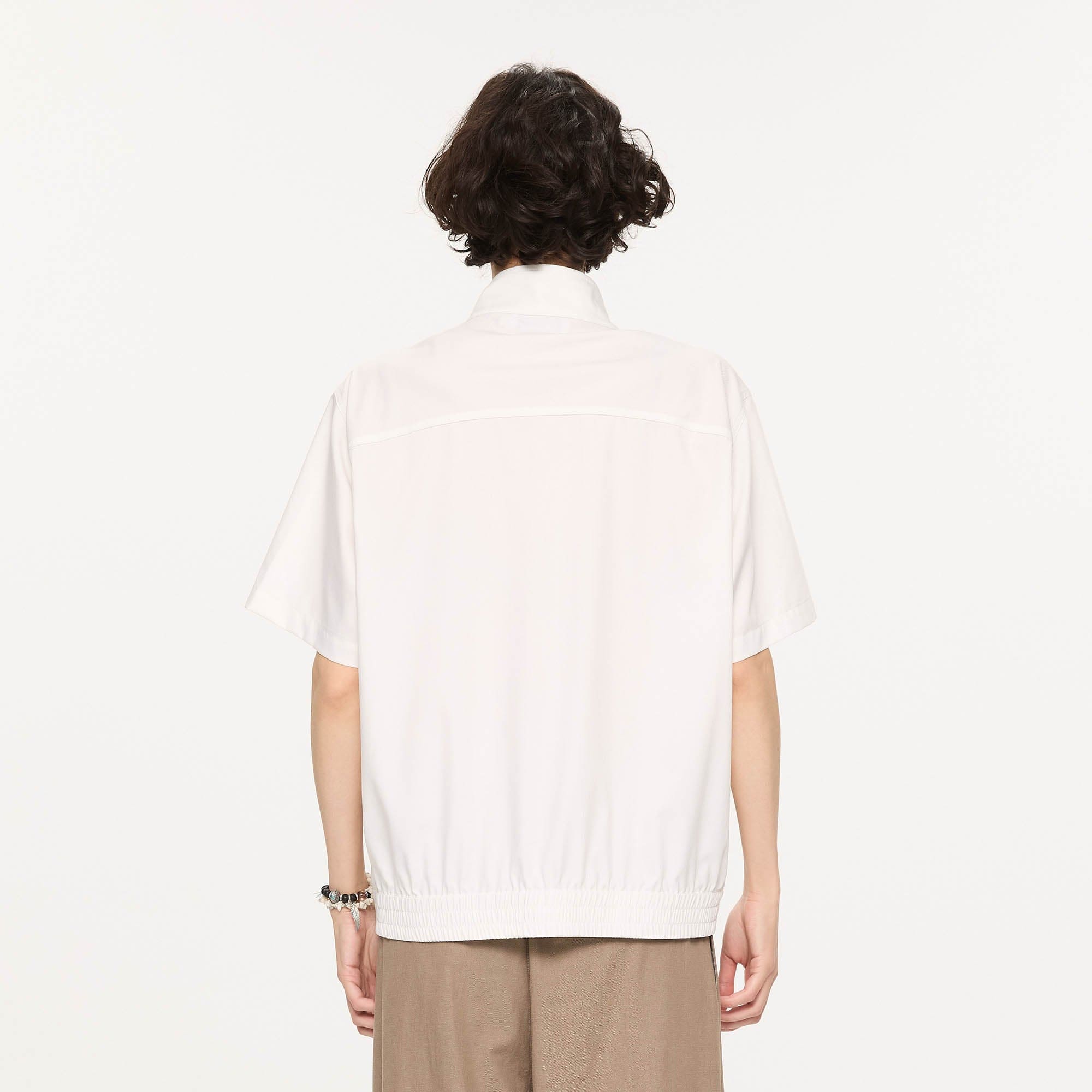 KREATE Harrington Stand-Collar Half Sleeve Shirt