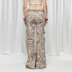DND4DES×Faychui Leopard Lace-Up Multi-pocket Straight-Leg Pants