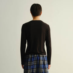 KADAKADA Cut-Out Loop Button Fitted Cardigan
