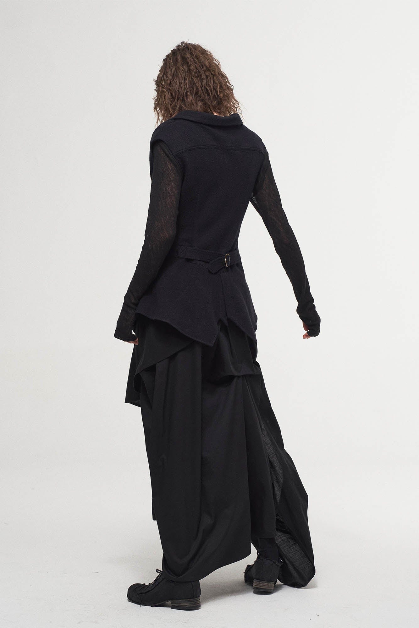 ILNya Nieternite Nifutur Asymmetrical Draped Layered Mulberry Silk Skirt