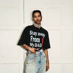STEEPC Distressed Slogan Full-Print T-Shirt
