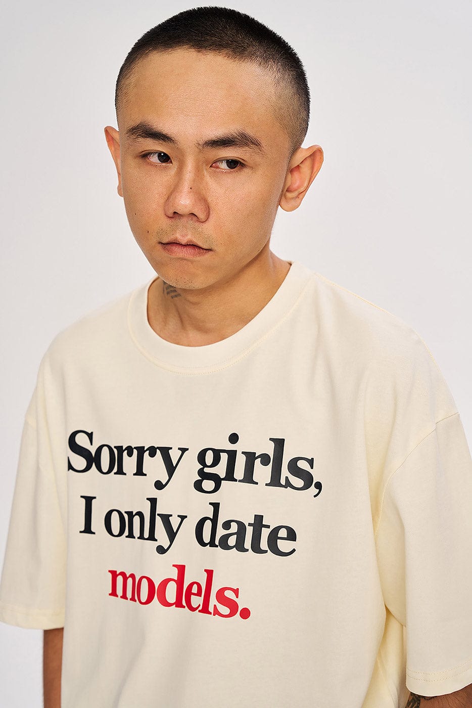 WCC Sorry Girls I Only Date Models Slogan T-Shirt