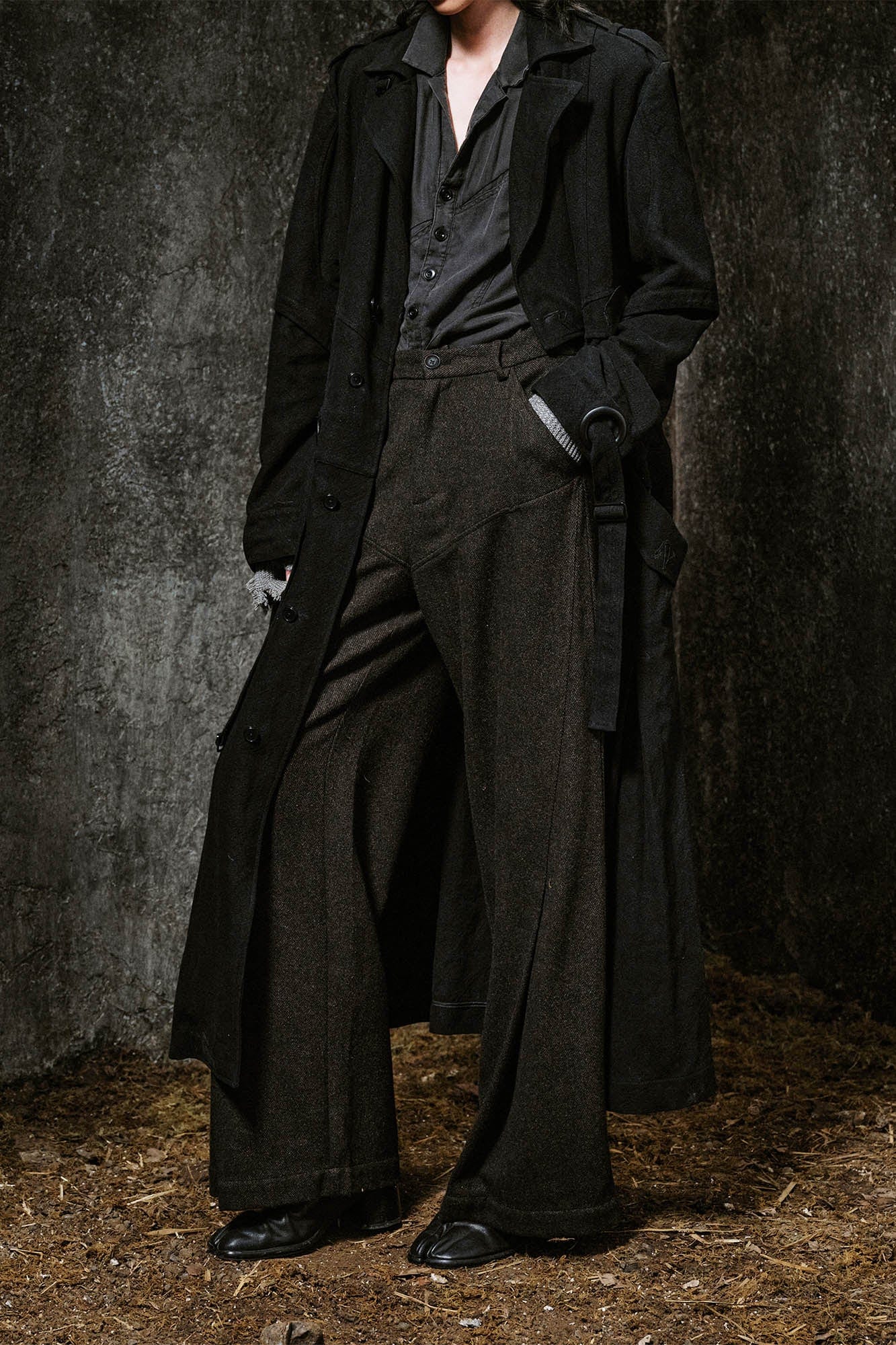 ILNya Nieternite Nifutur Layered Spliced Wool-Blended Straight-Leg Trousers