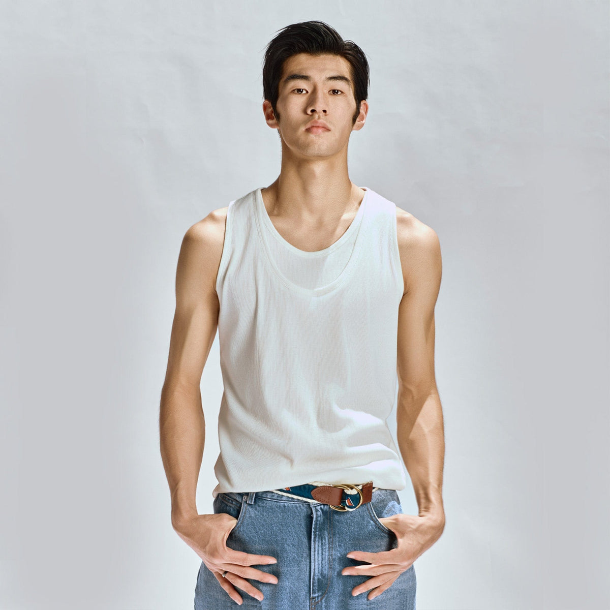 OPICLOTH Double-Layer Ribbed Tank Top