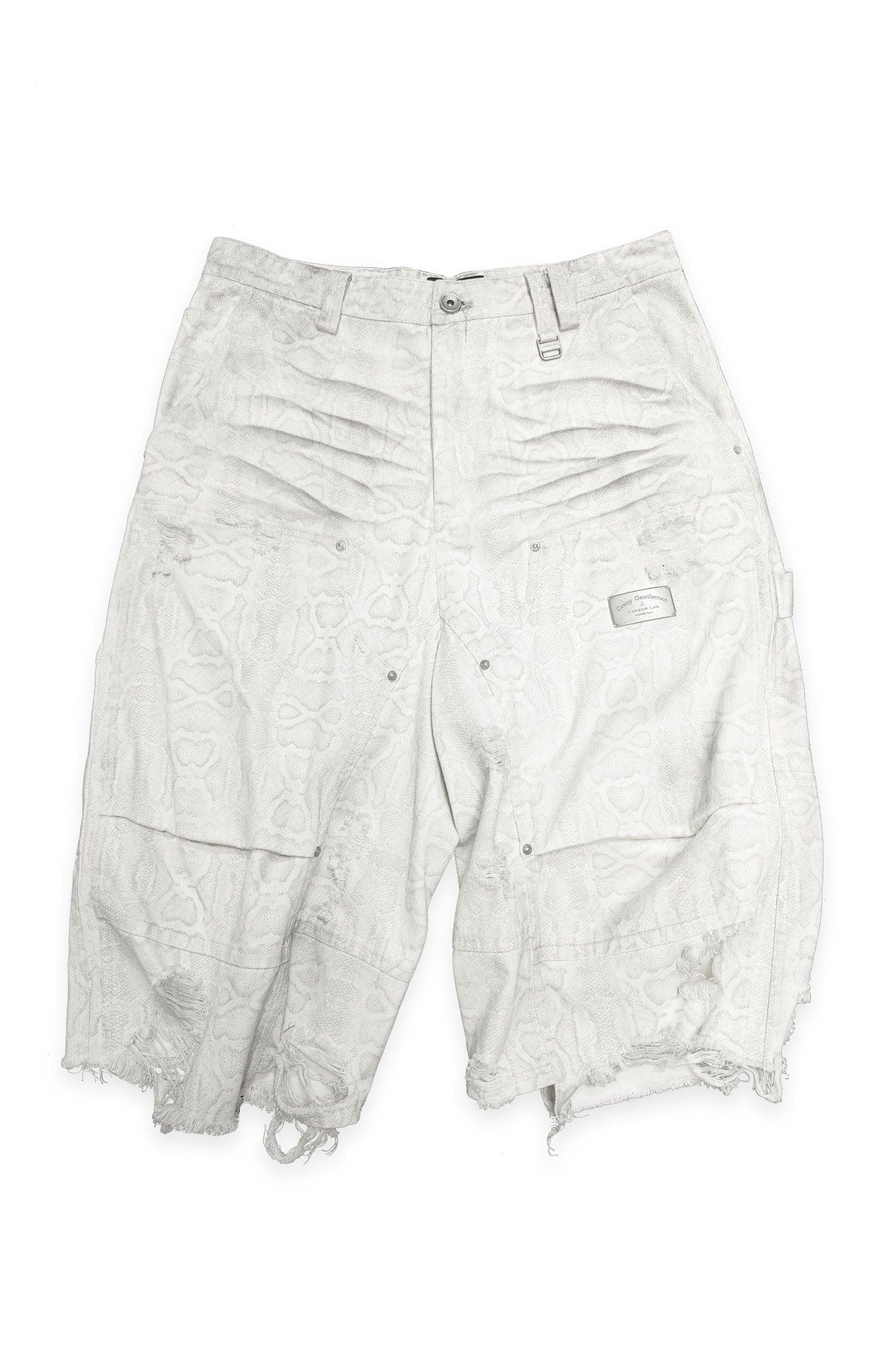 FACEONLAB Distressed Deconstructed Ripped Cargo Shorts