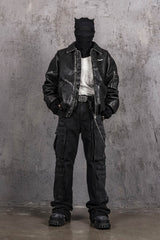UNDERWATER Multi Pockets Gradient Jeans Black