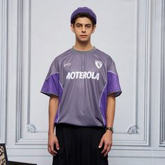 UNLIMITED MOTE x glucose by RMK Contrast Spliced Drawstring Hem Jersey