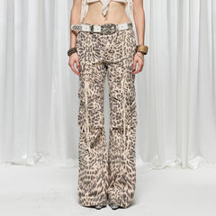 DND4DES×Faychui Leopard Lace-Up Multi-pocket Straight-Leg Pants