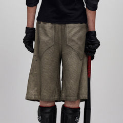 FLYERRER Dirty Fit Layered Frayed Knee Shorts