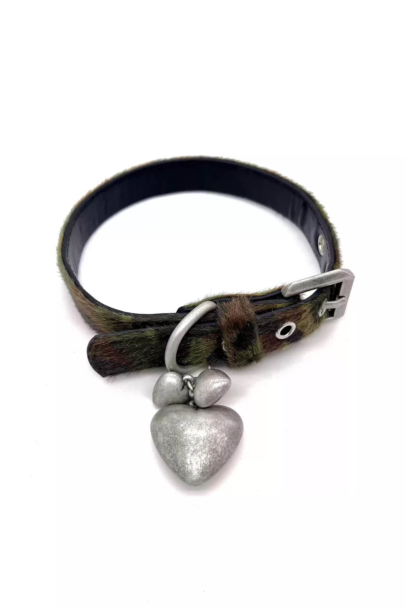 SCHWARZGOLD Mohair Metal Heart Choker