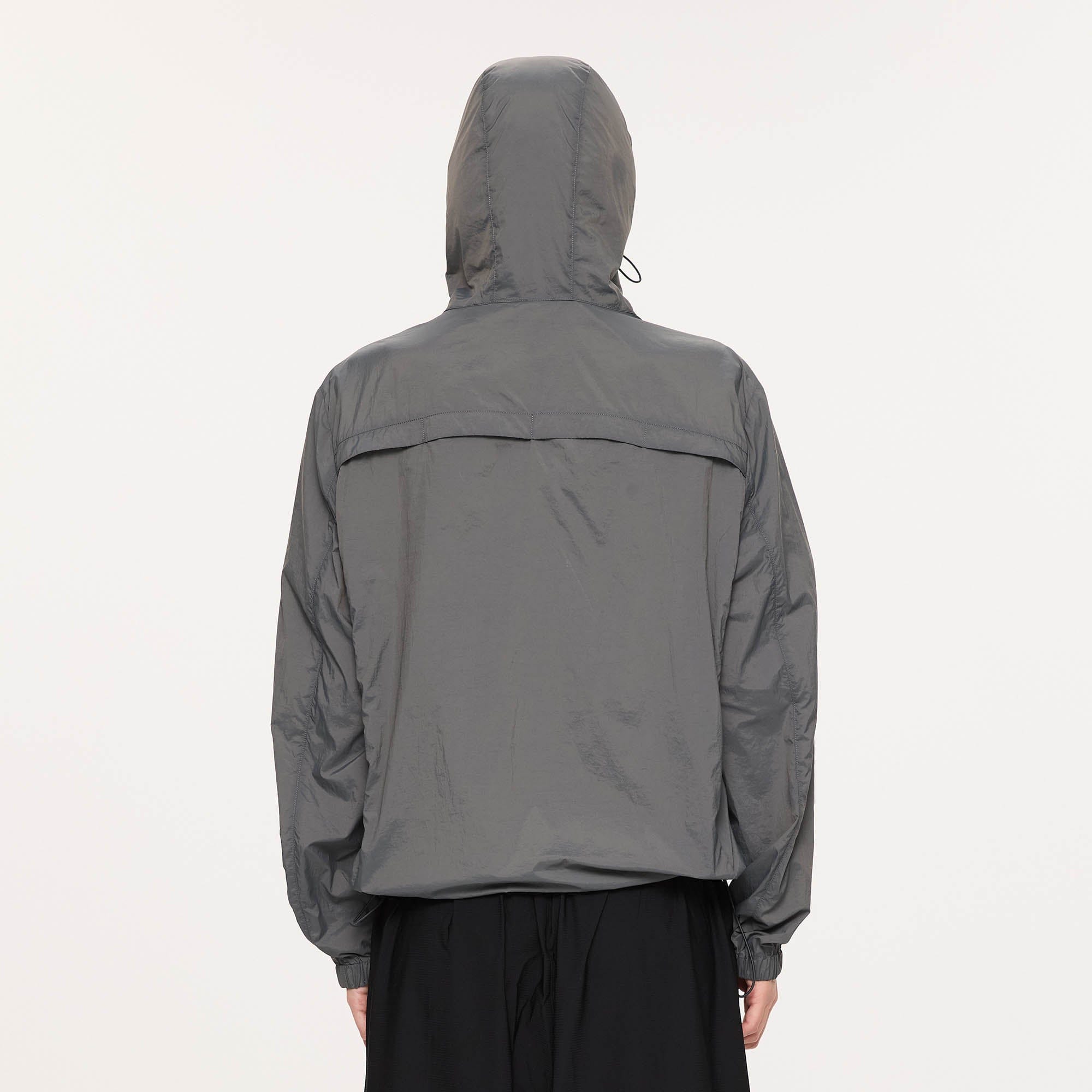 KREATE Asymmetrical Zip Mesh-Paneled UV Protection Hooded Jacket
