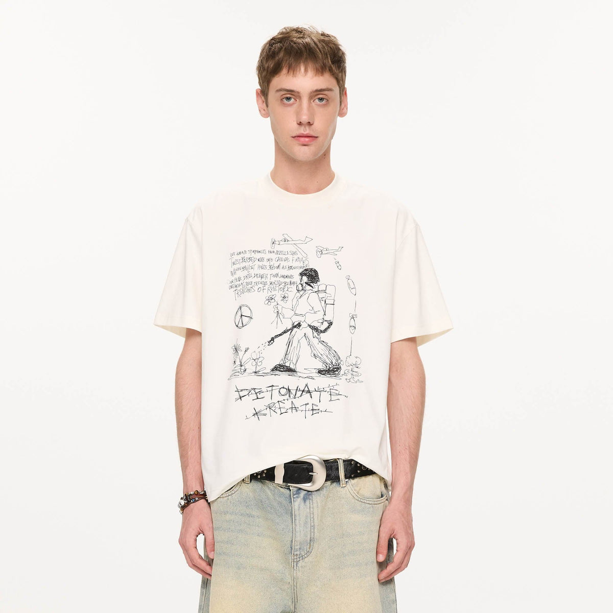 KREATE Anti-War Graphic Sorona T-Shirt