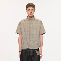 KREATE Harrington Stand-Collar Half Sleeve Shirt