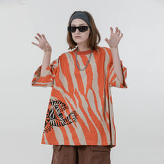 ERROR CODE ROBOT Tiger Stripe Oversized T-Shirt