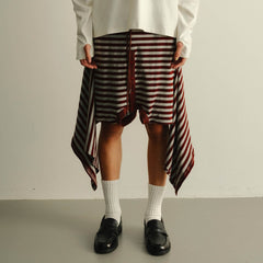 KADAKADA Sweater-Reworked Striped Knit Shorts