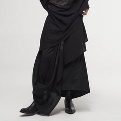 ILNya Nieternite Nifutur Asymmetrical Draped Layered Mulberry Silk Skirt